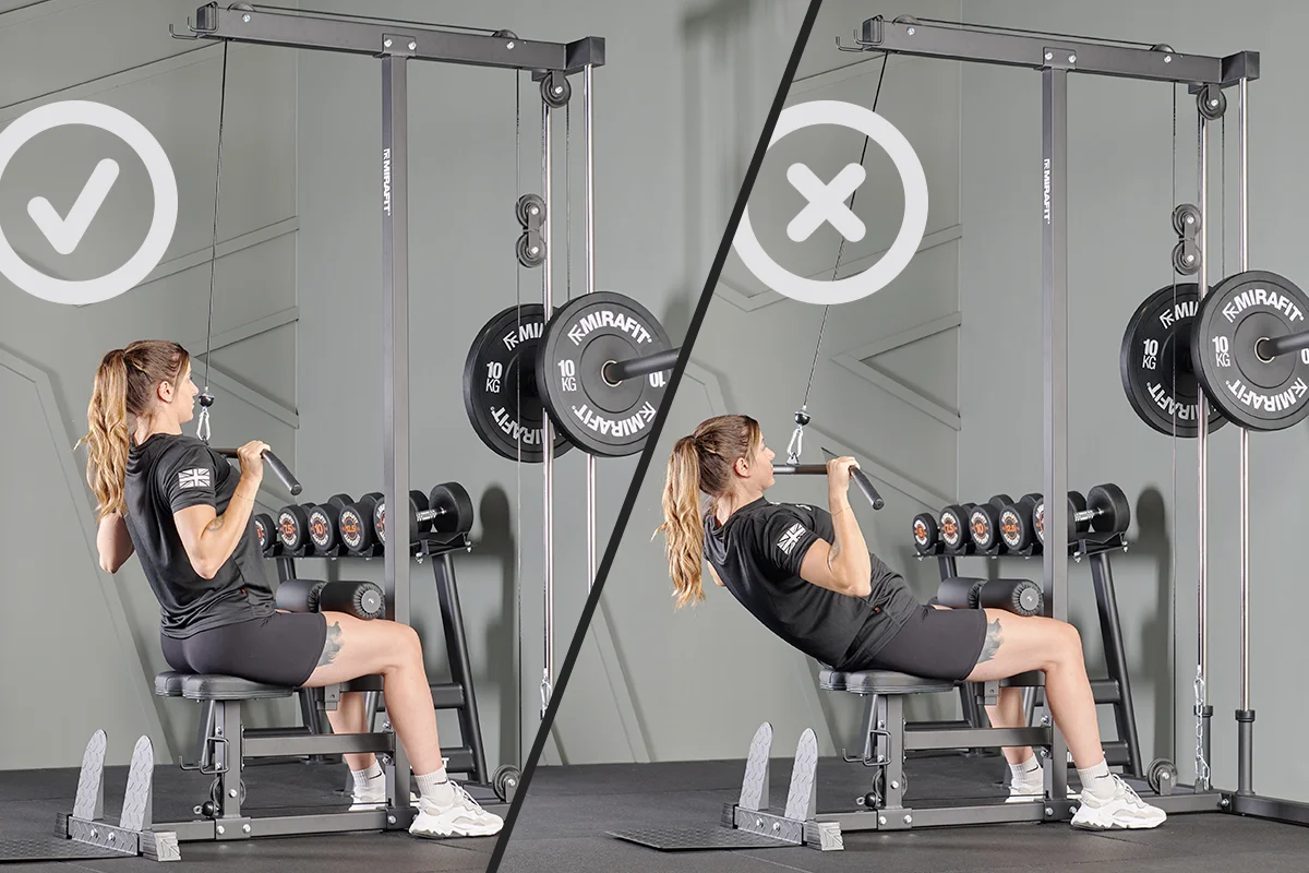 Ilustrasi Latihan Back (Pulldown) di Gym