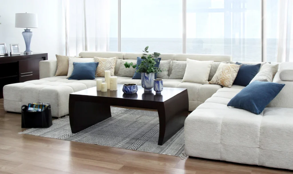 sofa untuk dekor ruang tamu estetik