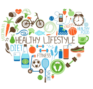 Pola hidup sehat terdiri dari konsumsi makanan sehat, rutin olahraga, dan mengurangi stress berlebih.