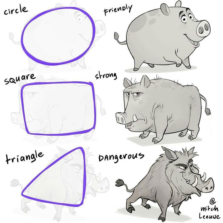 Shapes for a unique character design by Mitch Leeuwe