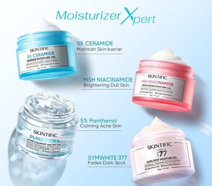 Jenis Skintific Moisturizer, mulai dari Moisturizer 5x Ceramide hingga Moisturizer Symwhite 377