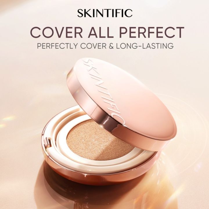 Harga cushion Skintifc Cover All Perfect sekitar Rp158.990 (11gr)