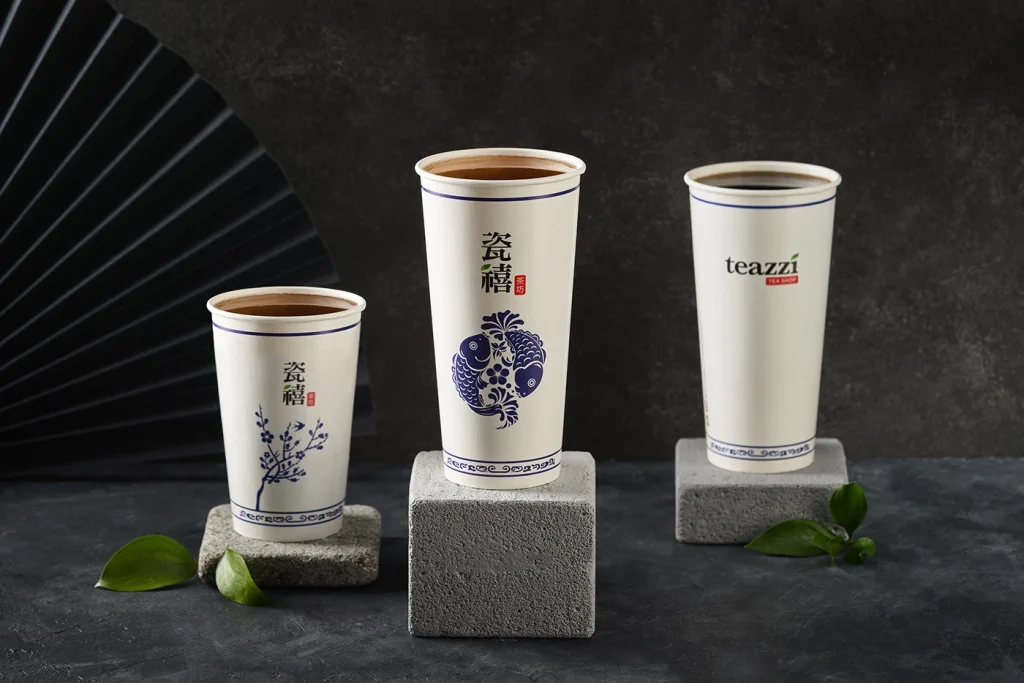 tampilan cup milk tea teazzi