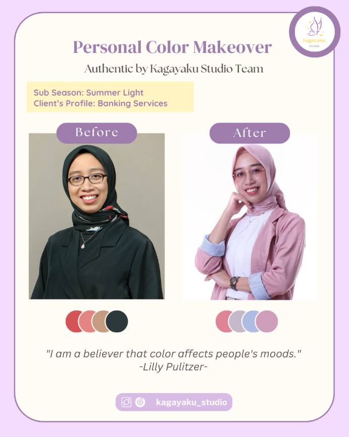 Before dan After dari Personal Color Analysis