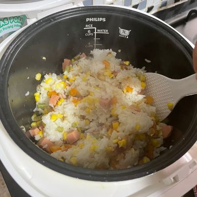 nasi mentega sosis rice cooker